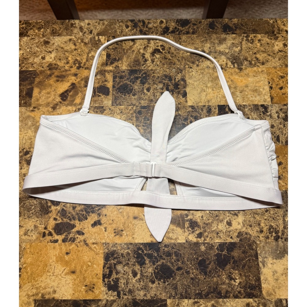 PINK Victoria's Secret White Tie Front Halter Bikini Top Swimsuit XL